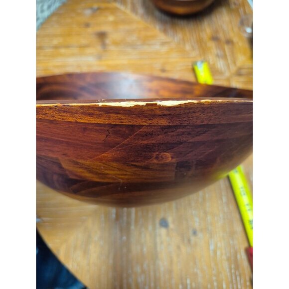 Lipper International Wooden Salad Bowl Set With Serving Forks - 4 Piece Acacia W - Picture 5 of 14